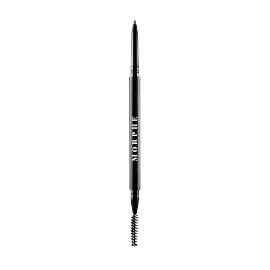Morphe Micro Dual Eyebrow Pencil - Dual-Ended Brow Pencil Featuring a Retractable, Ultra-Precise, Pointed Tip - Richly Pigmented, Smooth-Gliding, Long-Lasting Wax Formula - Chocolate Mousse (0.003 oz)