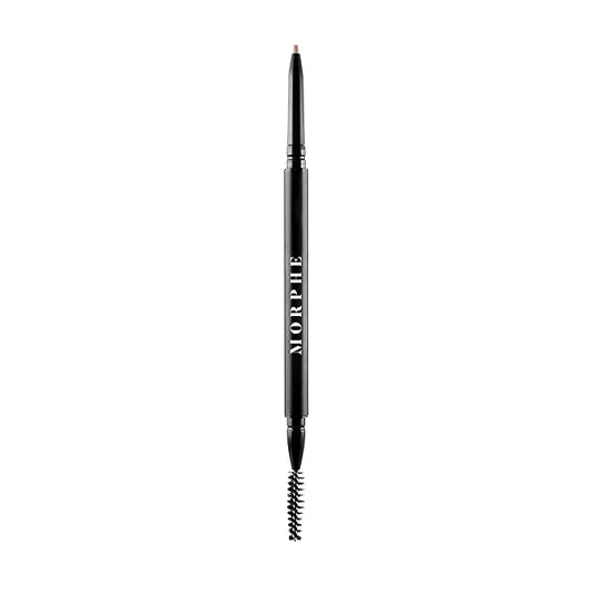 Morphe Micro Dual Eyebrow Pencil - Dual-Ended Brow Pencil Featuring a Retractable, Ultra-Precise, Pointed Tip - Richly Pigmented, Smooth-Gliding, Long-Lasting Wax Formula - Praline (0.003 oz)
