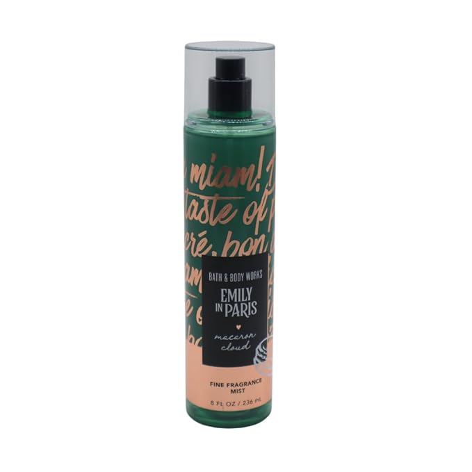 Bath & Body Works Emily in Paris MACARON CLOUD 3pc Bundle Gift Set with a Red Bow for Holidays - Mist, Body Cream, Shower Gel - Full Size