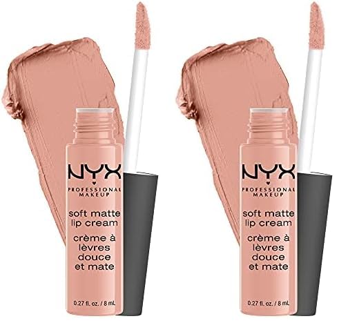 NYX PROFESSIONAL MAKEUP Soft Matte Lip Cream, Lightweight Liquid Lipstick - Cairo (Matte Pure Nude) (Pack of 2)