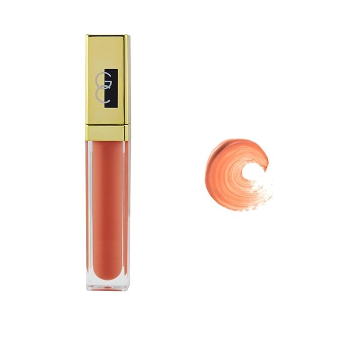 Gerard Cosmetics Color Your Smile Lip Gloss Salmon, Super Pigmented Peach Lip Gloss with LED Light and Mirror, Shiny Finish, Hydrating Liquid Peach Lipstick, Cruelty Free and Made in USA