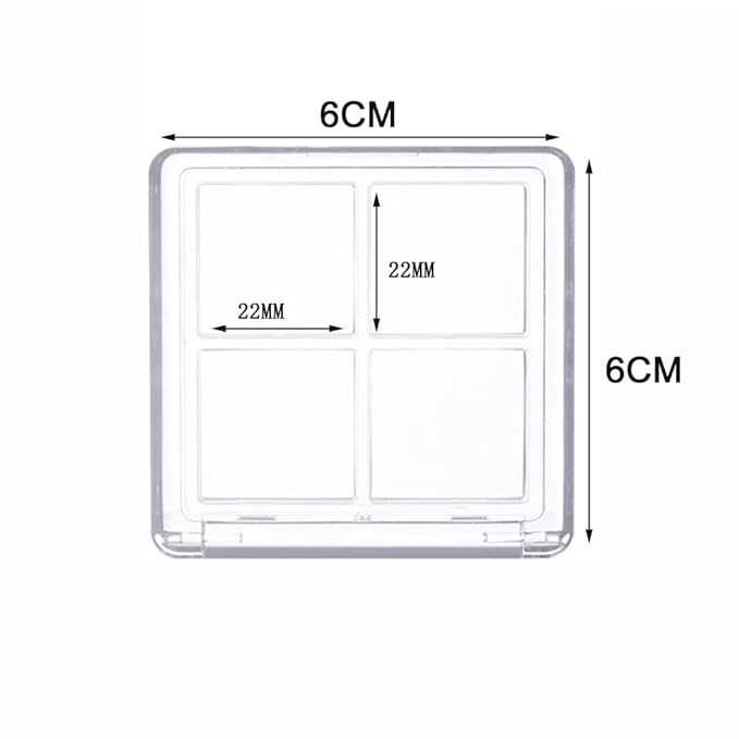 2PCS Empty Eyeshadow Palette 4 Grids Plastic Eye