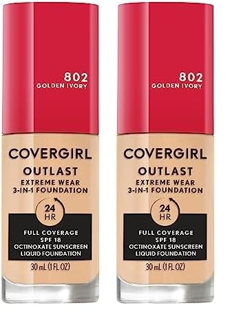 Covergirl Outlast Extreme Wear 3-in-1 Full Coverage Liquid of 2)