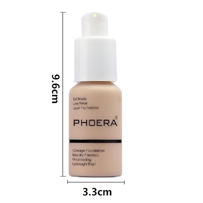 2Pack PHOERA Foundation,Full Coverage Foundation, Concealer Foundation Full - Tan) 30ml