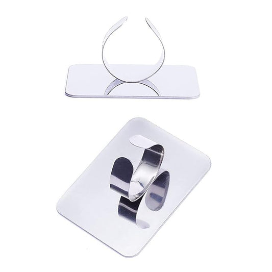 Alipis 2Pcs Nail Art Palette Ring, Stainless Steel