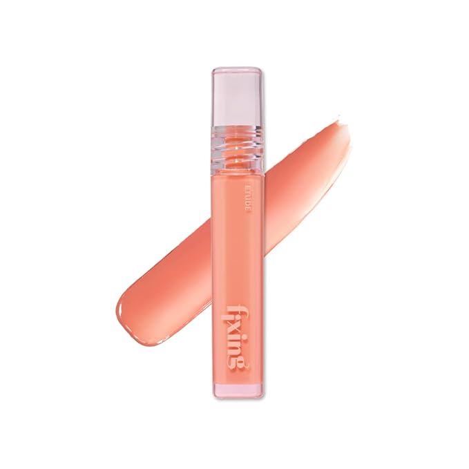 ETUDE Glow Fixing Tint #1 Pure Coral | Non-sticky Glossy Shine Lip stain | Fills up with comfortable moisture | Tinting for dry lips