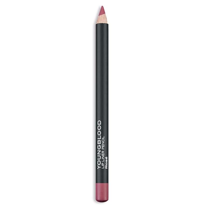 Youngblood Clean Luxury Cosmetics Lip Liner Pencil, Rose | Long Lasting Creamy Matte Lip Liner Pencil | Cruelty Free, Paraben Free, Gluten Free, Vegan