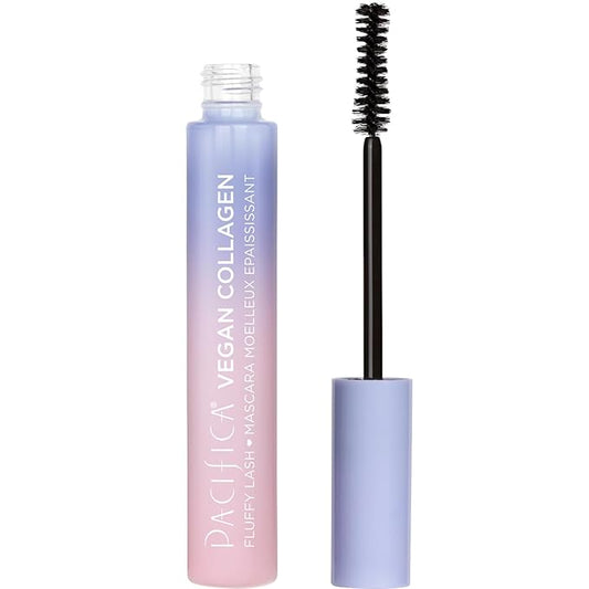 Pacifica Vegan Collagen Fluffy Lash Mascara – Black Thickening & Lengthening Mascara with Plant Fibers, Full Fluffy Lashes, Vegan & Cruelty-Free, 0.24 oz
