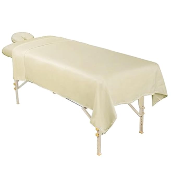 ForPro Professional Collection Premium Microfiber 3-Piece Massage Sheet Set, Natural, Ultra-Light, Stain, and Wrinkle-Resistant Includes Massage Flat and Fitted Sheet and Massage Face Rest Cover