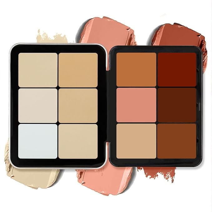 12 Colors Cream Concealer Palette, Long Lasting Full