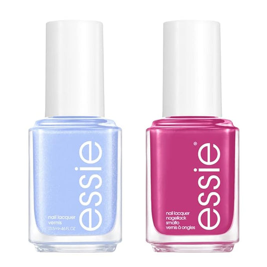 essie Nail Polish Set, Checkmate, Bikini So Teeny, Baby Blue Nail Polish + Swoon In The Lagoon, Magenta 0.46 fl oz each