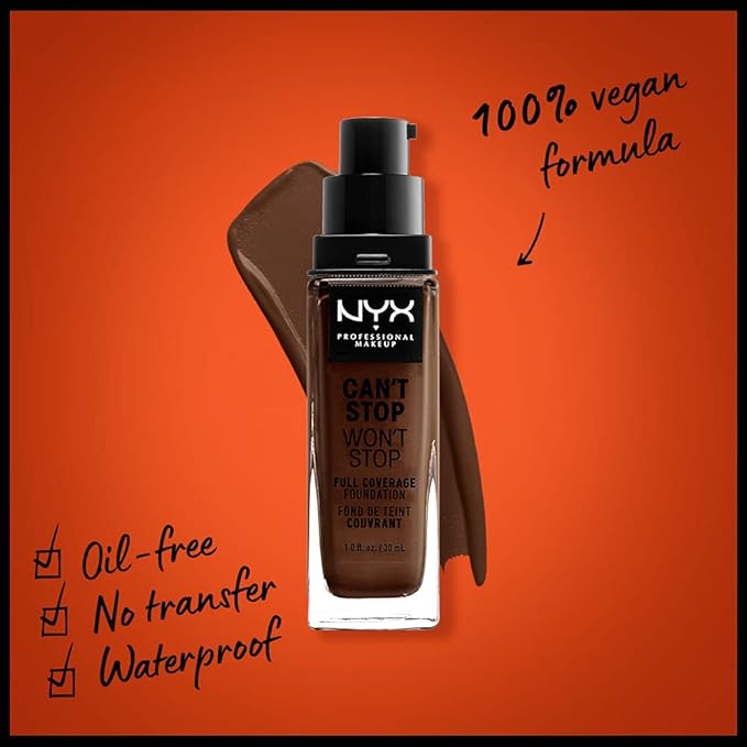NYX PROFESSIONAL MAKEUP Can't Stop Won't Stop Foundation, Deep Espresso