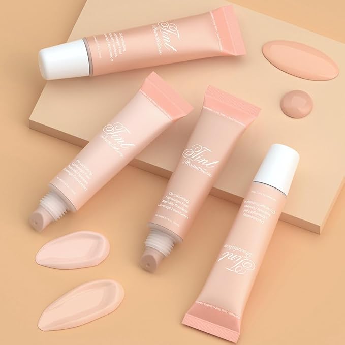 2 Pack Liquid Foundation Cream with Foundation Brush