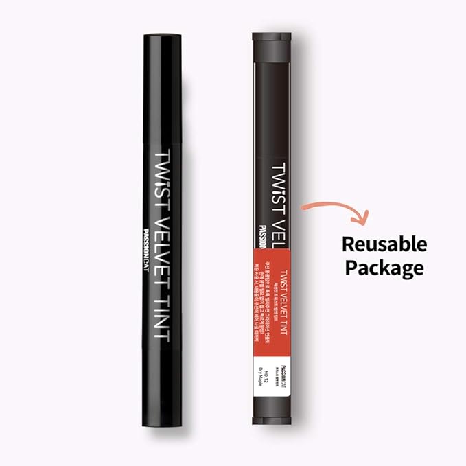 Long Lasting Lip Stain for Lips and Cheek Tint | High Pigment Color | lightweight Matte Finish | Weightless | Full Coverage | Twist Velvet Tint #12 (No.12)