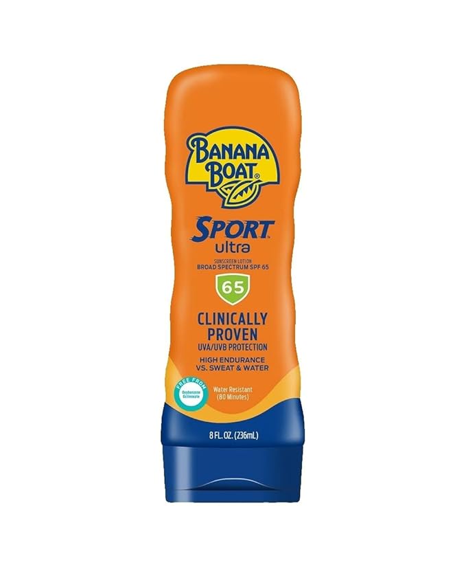 Banana Boat Sport Ultra SPF 65 Sunscreen Lotion, 8oz | Banana Boat Sunscreen SPF 65 Lotion, Oxybenzone Free Sunscreen, Banana Boat Lotion Sunscreen, High SPF Sunscreen, Water Resistant Sunscreen, 8oz