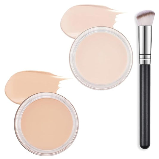 Kaely 2Pcs Pot Concealer Full Coverage Set,under Eye Correcting Concealer,01+02