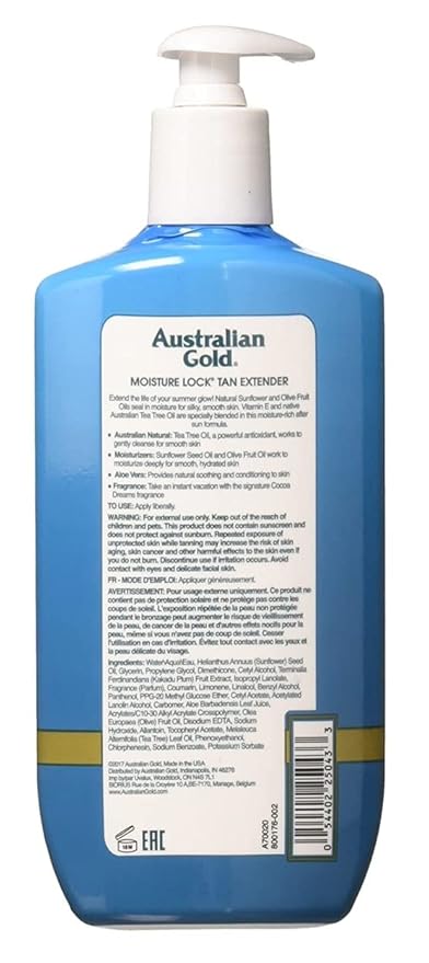 Australian Gold Moist Lock Tan Extender 16 Ounce Pump (473ml) (6 Pack)