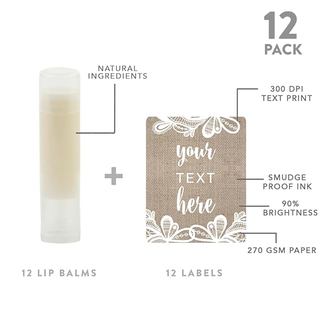 Andaz Press Personalized Lip Balm Party Lace,