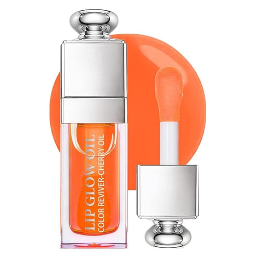 Hydrating Lip Glow Oil, Moisturizing Lip Glow Oil, Nourishing Glossy Transparent Lip Oil, Plumping Lip Oil, Lip Balm, Non-sticky Tinted Toot Lip Balm for Lip Care (CORAL) 0.2 OZ