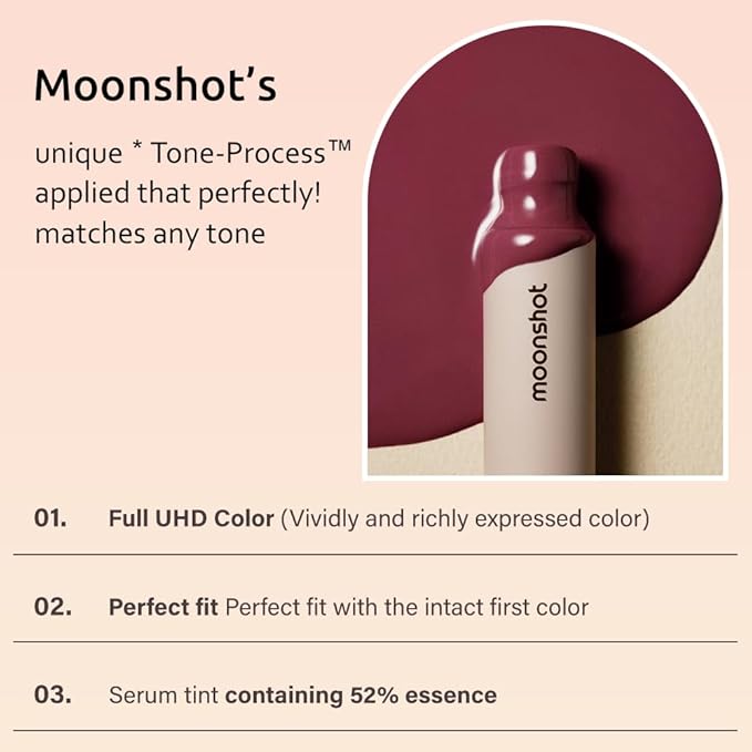 Moonshot KOREA Conscious Fit Mellow Lip Stain Longwear, Weightless, Not Animal Tested,Glow-Boosting, Long-Lasting, Comfortable, Non-Sticky,k-beauty, (Burning Mars, 04)