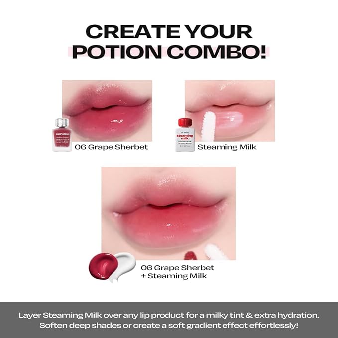 Lip Potion Aqua Glow No.1 Lemon Balm | Hydrating, Non-Sticky Gloss with Sheer Radiance | 0.3 Oz