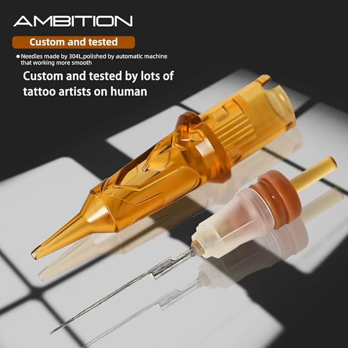 Ambition Glory Tattoo Cartridges #10 Bugpin 7RL Needles Disposable 20pcs 0.3mm 7 Round Liner for Rotary Tattoo Machine Supply