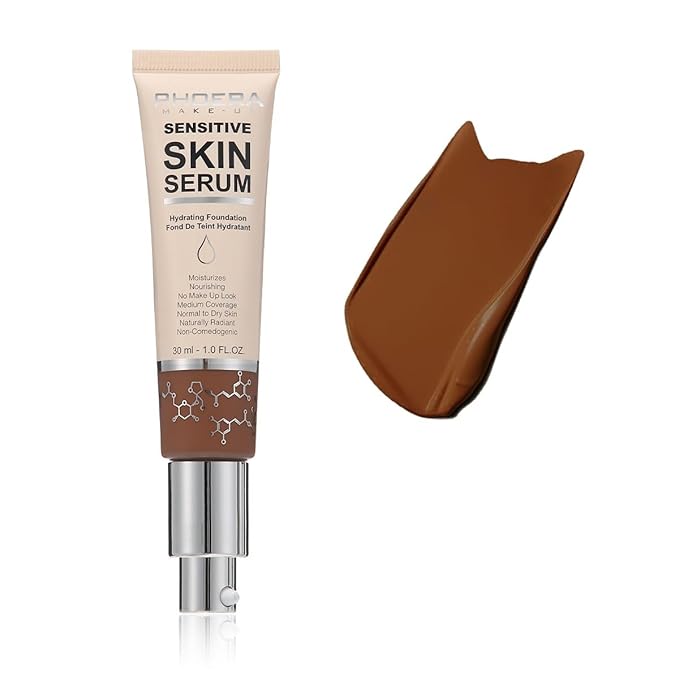 PHOERA Essence Foundation,Hydrating Waterproof and Light Long Lasting (N06 Mocha)
