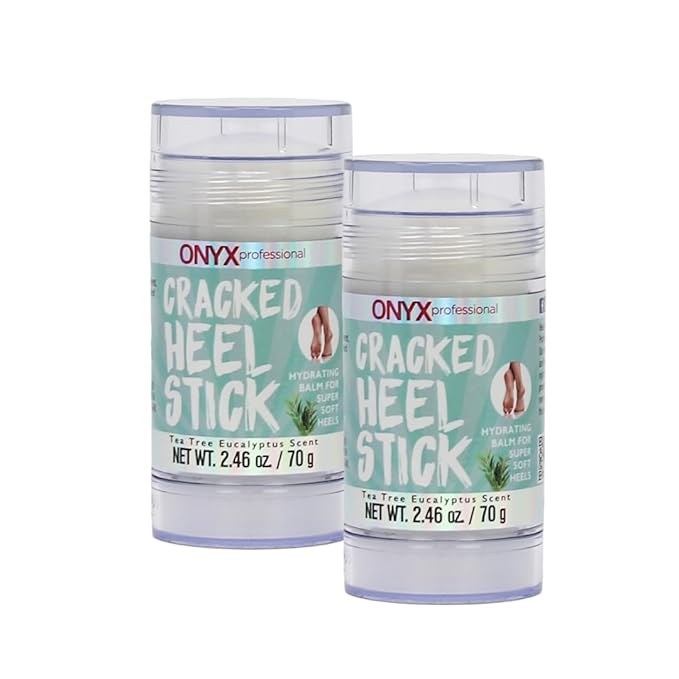 Onyx Professional Cracked Heel Repair Balm Stick for Dry Cracked Feet Treatment, Tea Tree Scent, 2 pack - Moisturizing Foot Balm, Rolls On, No Mess Like Foot Cream or Foot Lotion, Heel Treatment