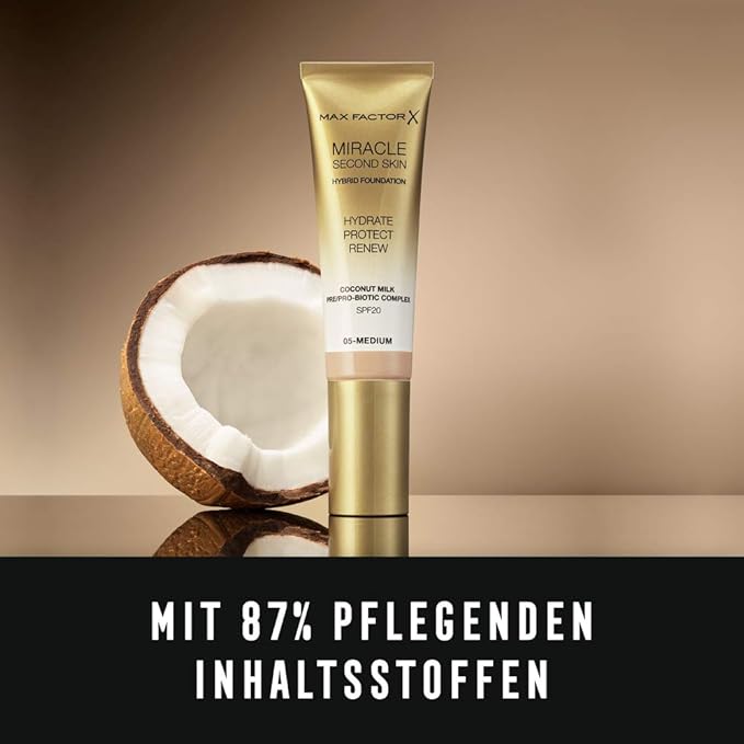 Max Factor Miracle Second Skin Hydrating Foundation, Fair-Light 30 ml