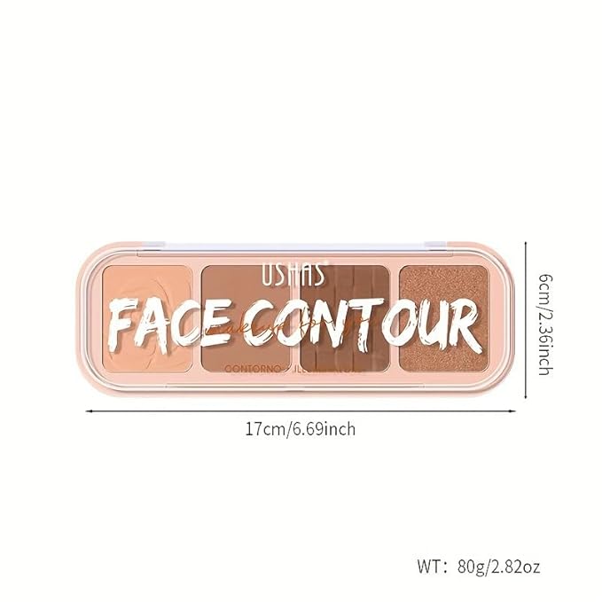 4 Colors Contour Palette, Face Contouring Highlighters Bronzer
