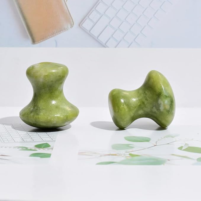 2 Pcs Mushroom Jade Gua Sha Relaxing
