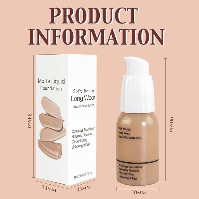 Matte Liquid Full Coverage Foundation, Flawless Soft Matte of 1)