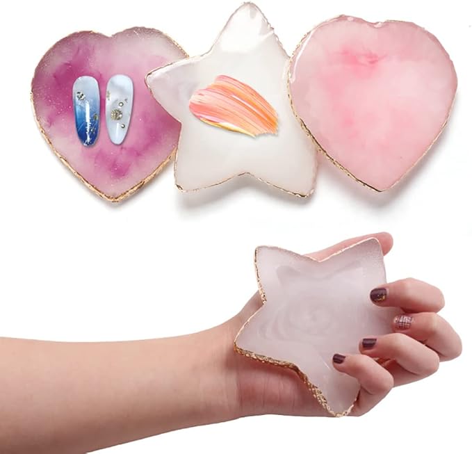 Heart Shape Resin Palette Nail Art Painting Palette