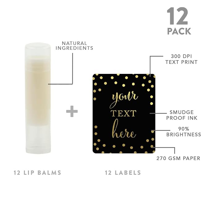 Andaz Press Personalized Lip Balm Party Black,