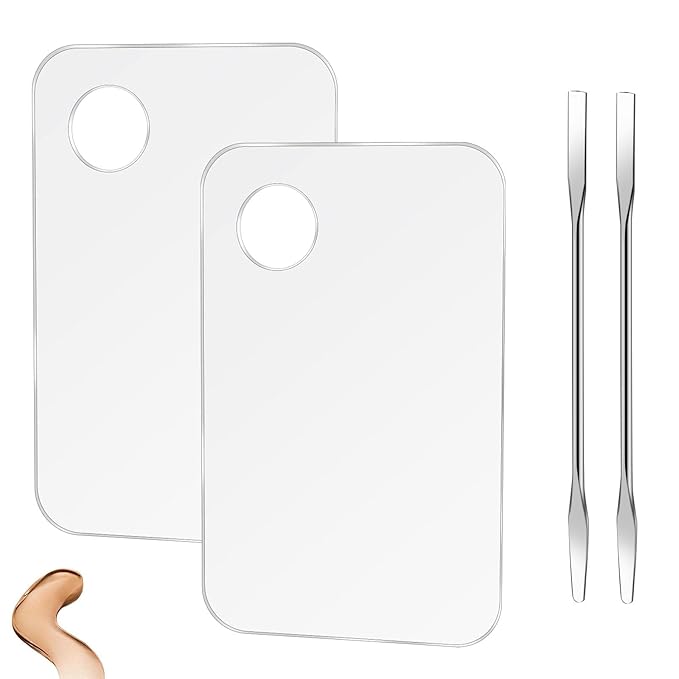 Acrylic Cosmetic Makeup Mixing Palette,2 Pcs Makeup Mixing