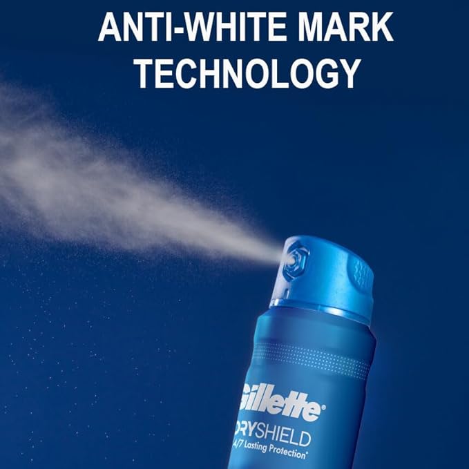 Gillette Dry Spray Antiperspirant and Deodorant for Men, 24/7 Sweat & Odor Protection, Anti-White Mark Technology, Arctic Ice Scent, 4.3 oz (Pack of 3)
