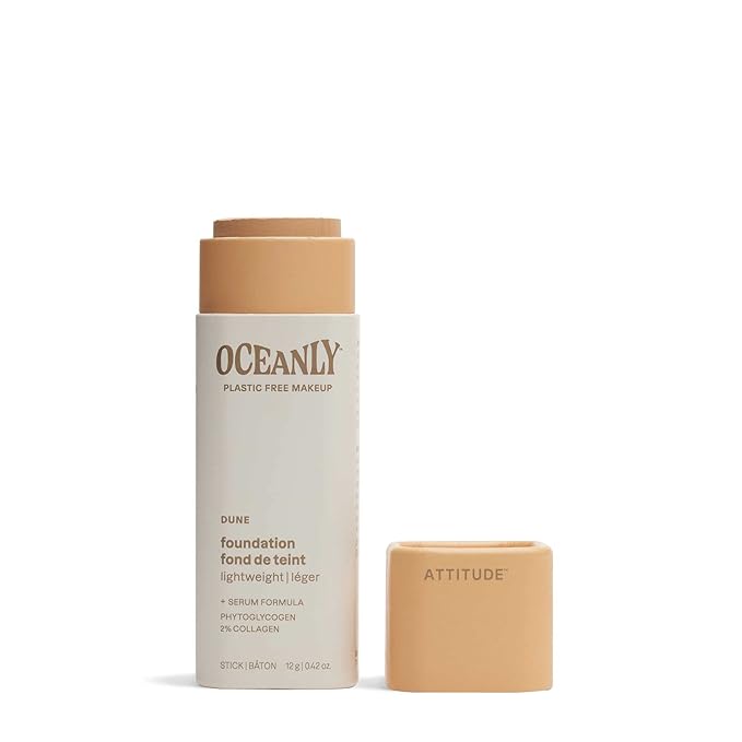 ATTITUDE Oceanly Light Coverage Foundation Stick, Titanium Dioxide-Free, 0.42 Ounces