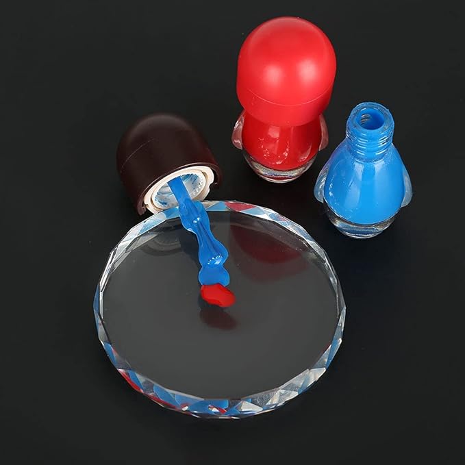 Glass Nail Art Palette Transparent Paint Drawing Colorful