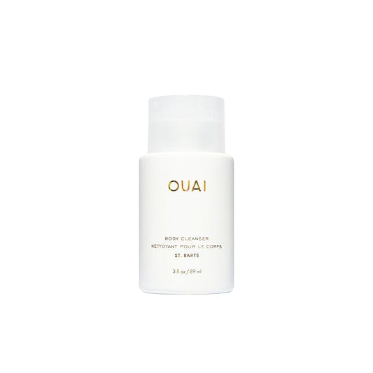 OUAI Body Cleanser, St. Barts Travel Size - Foaming Body Wash with Jojoba Oil & Rosehip Oil to Hydrate, Balance & Soften Skin - Paraben, Phthalate & Sulfate Free Skin Care Products (3 fl oz)