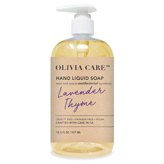 Olivia Care Antibacterial Hand Soap - Infused with Sage & Tea Tree Oil & Lavender Thyme Fragrance, Cleansing, Germ-Fighting, Moisturizing Hand Wash for Kitchen & Bathroom - 18.5 fl oz