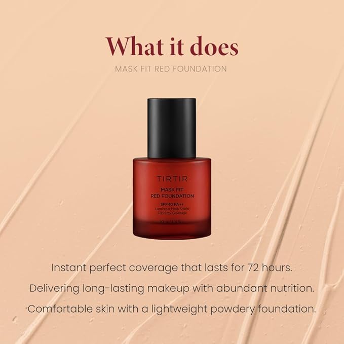 TIRTIR Mask Fit Red Foundation + Puff Set 21N Ivory