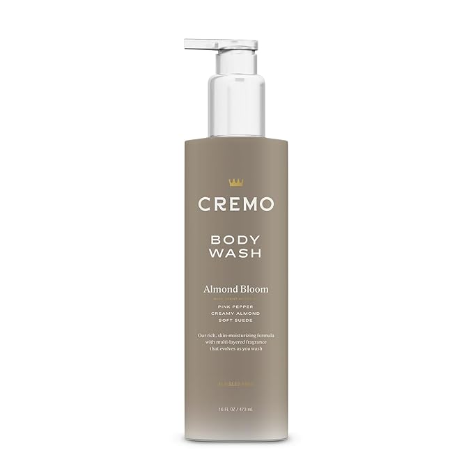 Cremo Skin Moisturizing Almond Bloom Women's Body Wash, Notes of Spicy Pink Pepper, Creamy Almond, and Soft Suede, 16 Fl Oz