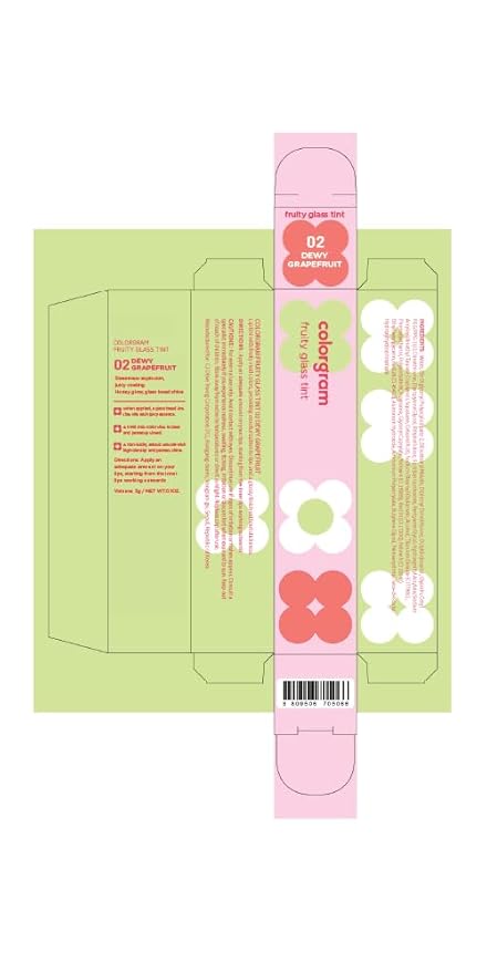 COLORGRAM Fruity Glass Tint 02 Dewy Grapefruit | Lip 11 Oz