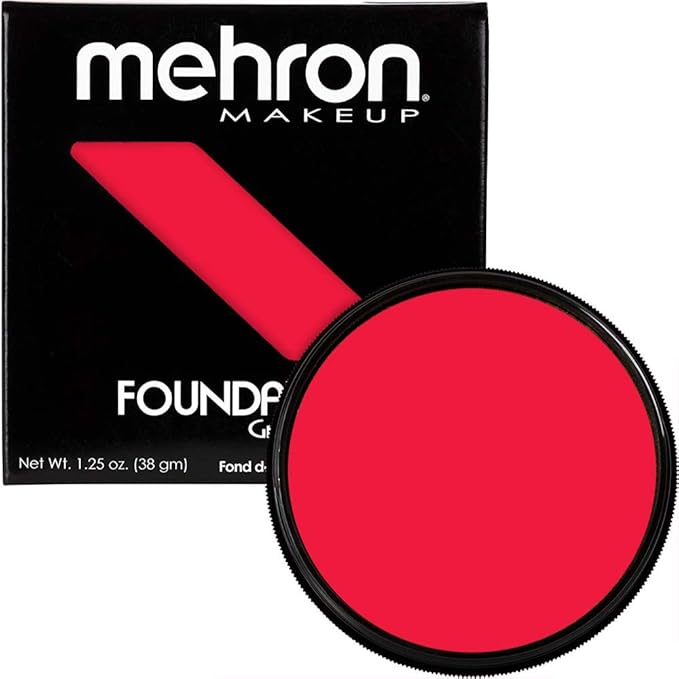 Mehron Makeup Foundation Greasepaint | Stage, Face Paint, Bright Red) 25 oz