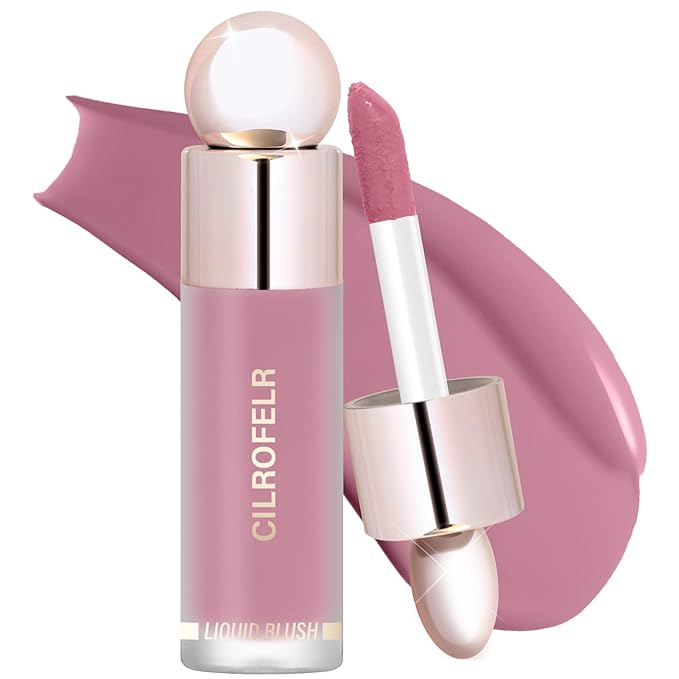 Cilrofelr Dewy Liquid Blush, Soft Cream Liquid Blush Rosy Mauve)