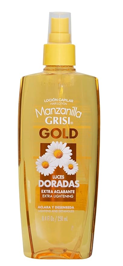 Manzanilla Grisi Hair Lotion Gold, Hair Lotion with Chamomile Extract, 2-Pack of 8.4 FL Oz, 2 Spray Bottles