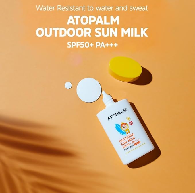 ATOPALM Outdoor Sun Milk SPF50+ PA+++ 55g, Waterproof Baby Kids adult, MLE Korean Mineral Sunscreen