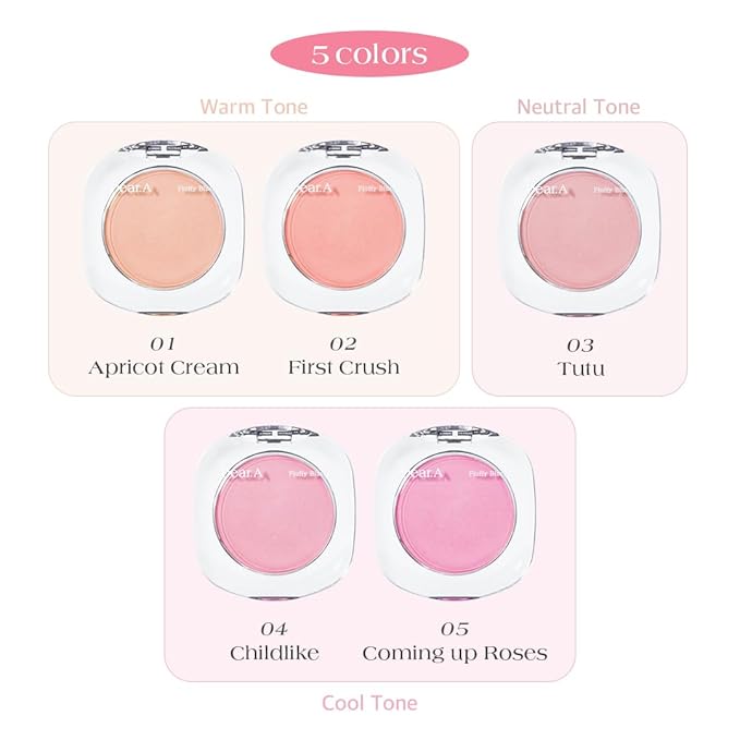 Dr.Althea Dear.A Fluffy Blush -An airy, long-lasting pressed First Crush)