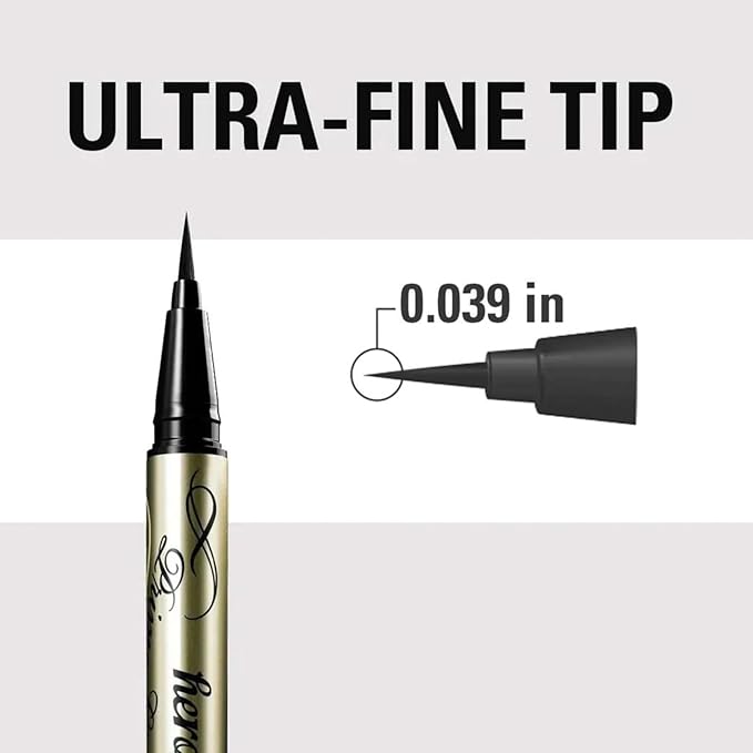 Heroine Make by KISSME Prime Liquid Eyeliner, Super Waterproof, Ultra Fine Tip for Precise Eye Makeup, Stay All Day Long, 02 Brown Black 0.4mL/0.01 Fl Oz