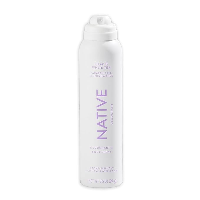 Native Deodorant & Body Spray Contains Naturally Derived Ingredients | Deodorant for Women and Men, All Day Odor Protection, Aluminum and Hydrocarbon Propellant Free | Lilac & White Tea